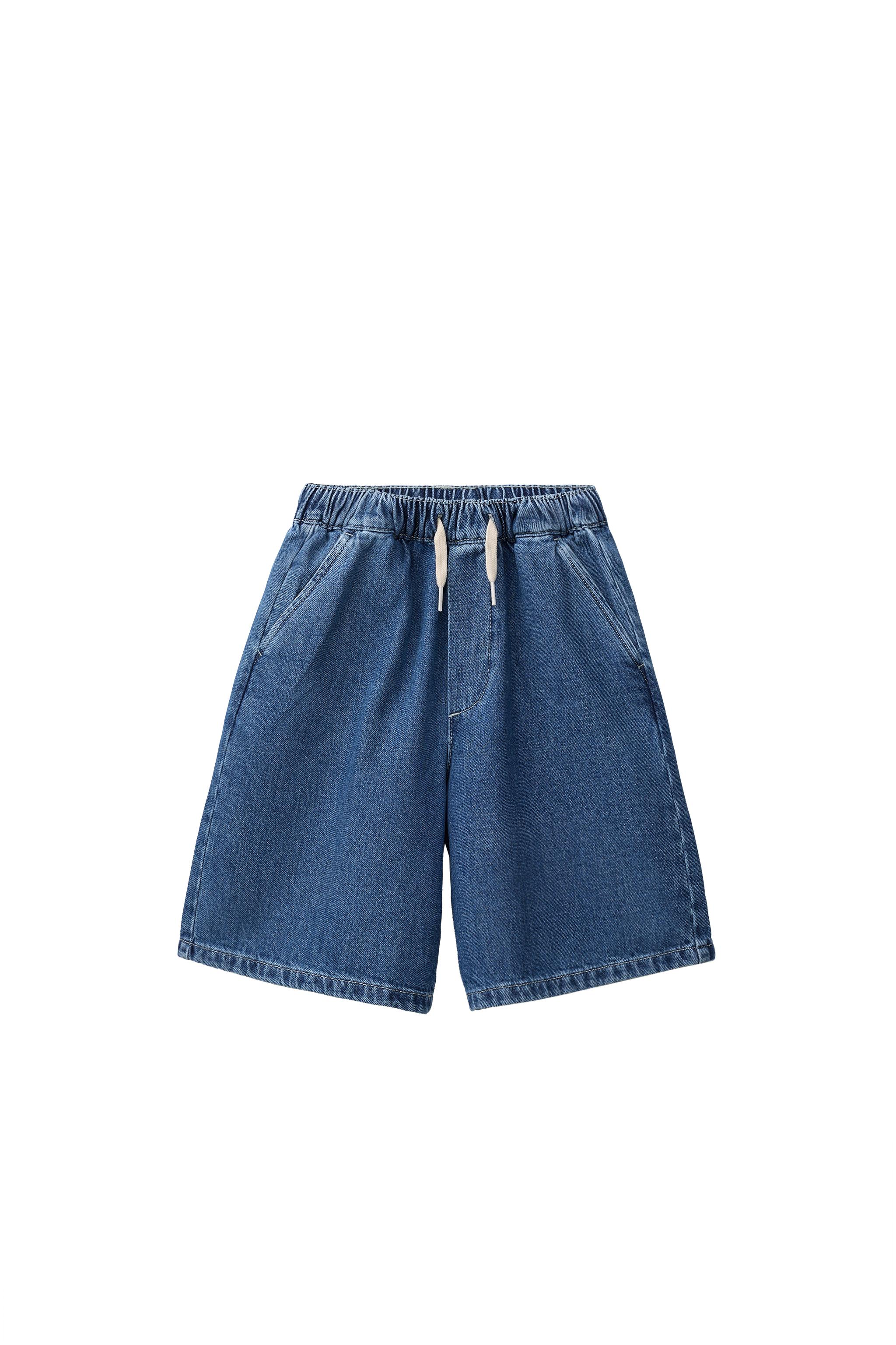 フルイドデニムバミューダパンツ - ミディアムブルー | ZARA Japan / 日本
