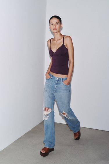 STRAPPY TOP - Wine by Zara - Image 0