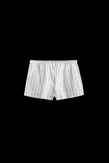 STRIPED BOXER SHORTS - Ecru by Zara