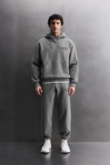 MOLETOM COM CAPUZ E MENSAGEM - Cinza-vigoré da Zara - Imagem 0