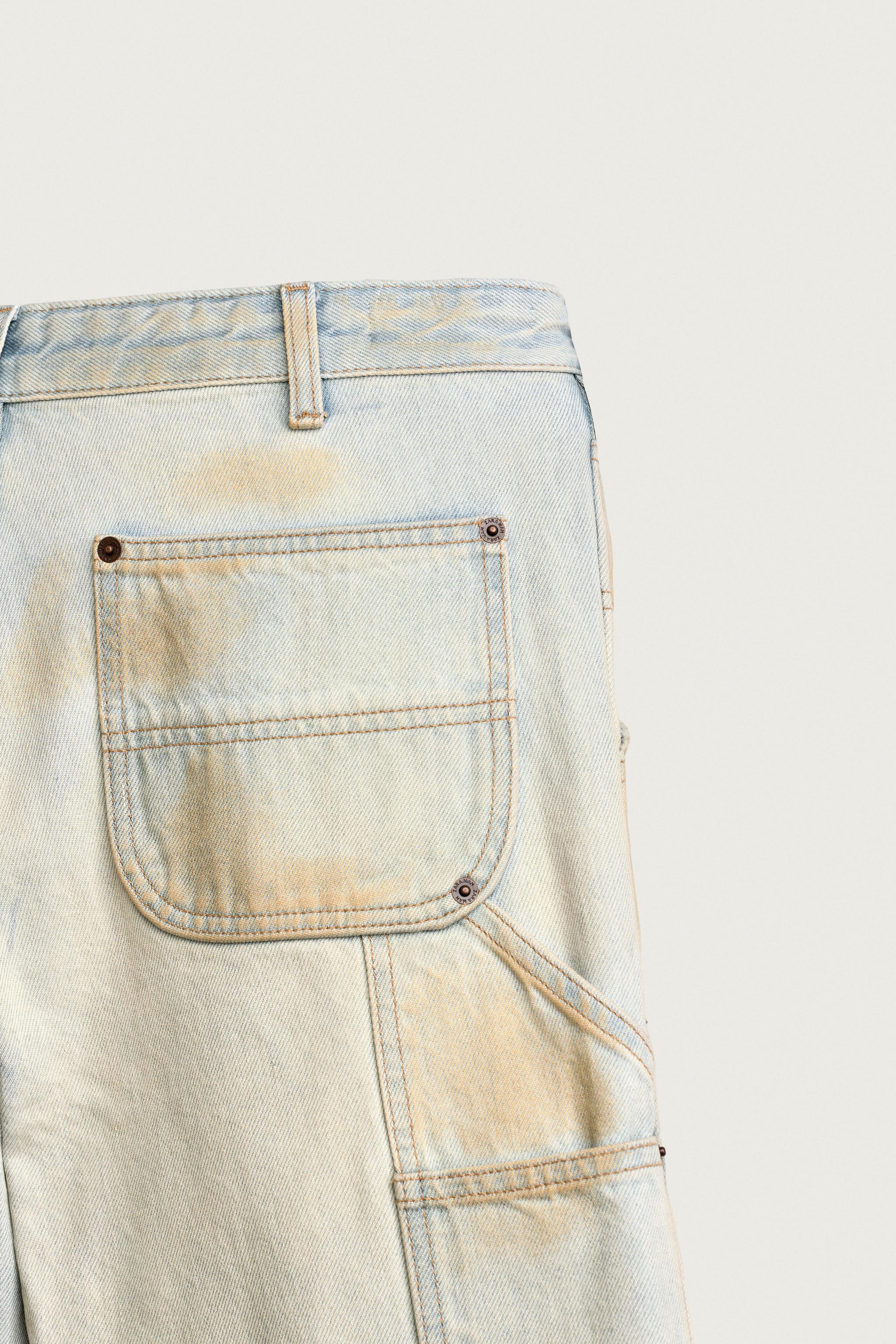 Мужские джинсы Zara VINTAGE-WASH CARPENTER PANTS — фото 10
