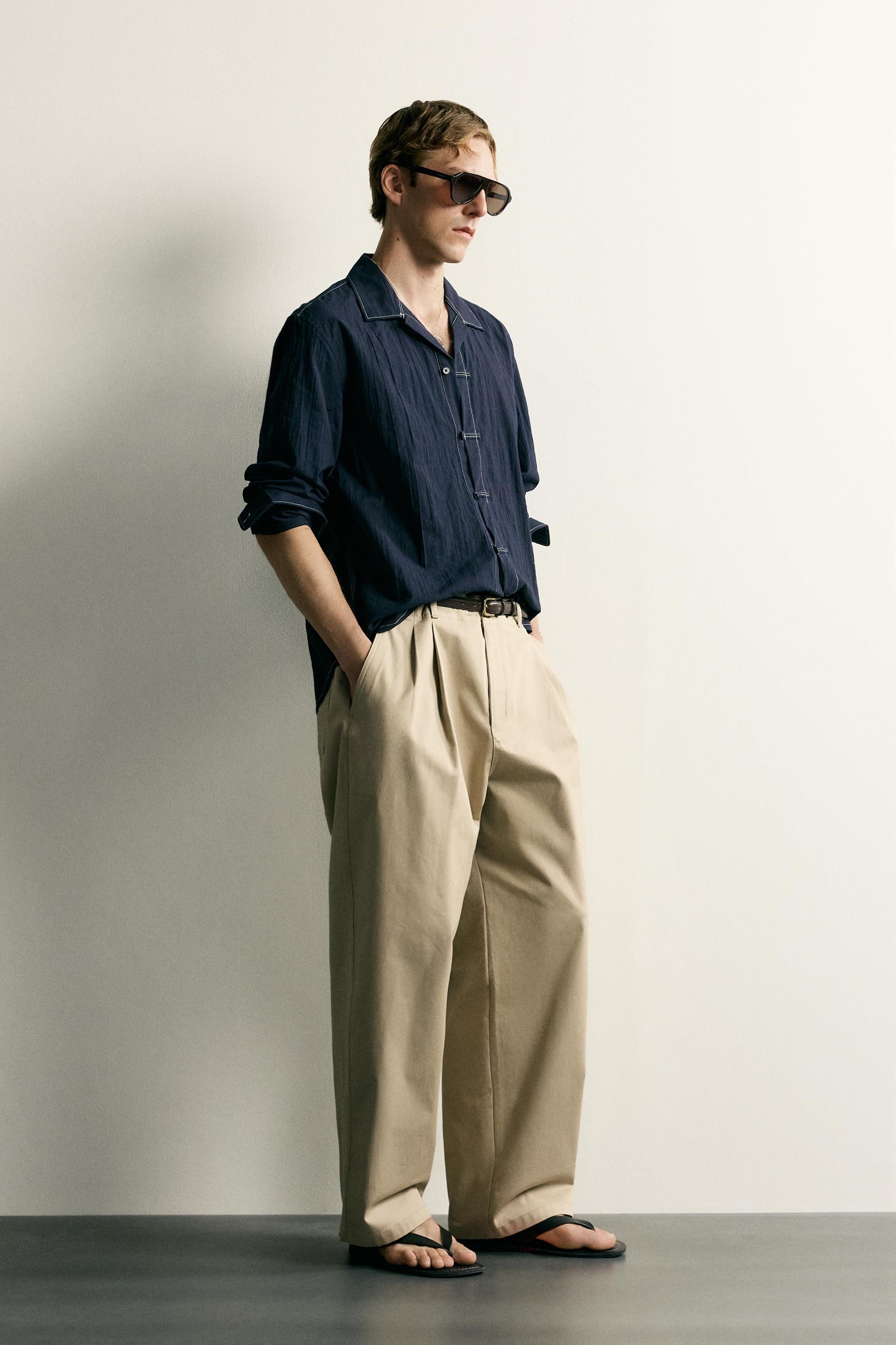TEXTURED RELAXED FIT SHIRT WITH FROG FASTENINGS
