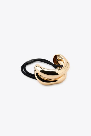 DOUBLE METAL SCRUNCHIE - Golden by Zara - Image 5