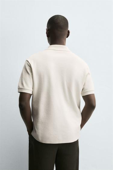 TEXTURED REGULAR FIT POLO SHIRT - Oyster-white by Zara - Image 2