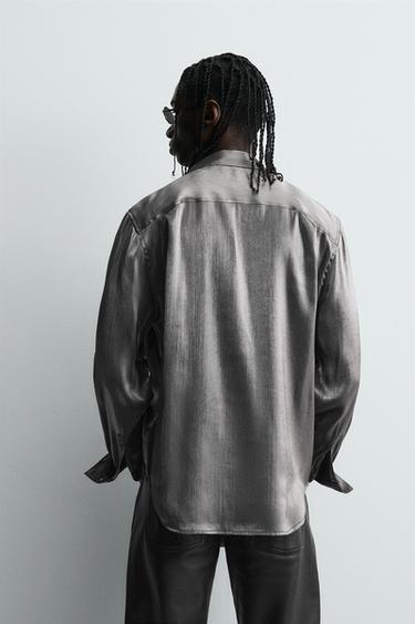 CHEMISE FLUIDE BRILLANTE - Argent de Zara - Image 2