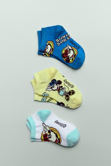 MICKEY MOUSE © DISNEY THREE-PACK OF TRAINER SOCKS - Blue by Zara