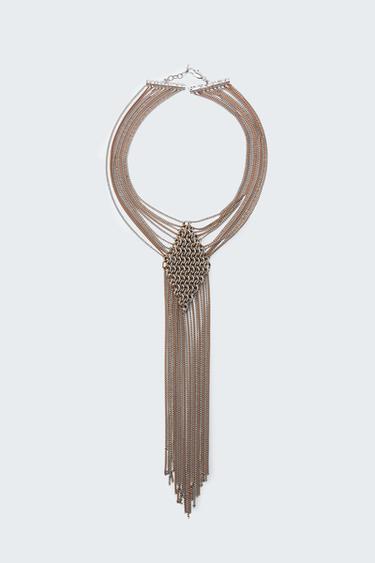 COLLIER CHAÎNES ANNEAUX - Or / Argent de Zara