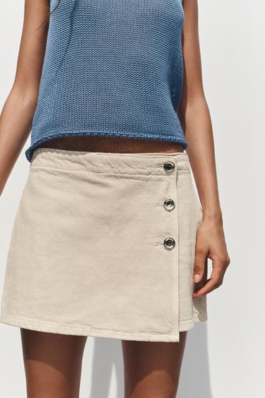 Z1975 BUKSENEDERDEL I DENIM - sand fra Zara