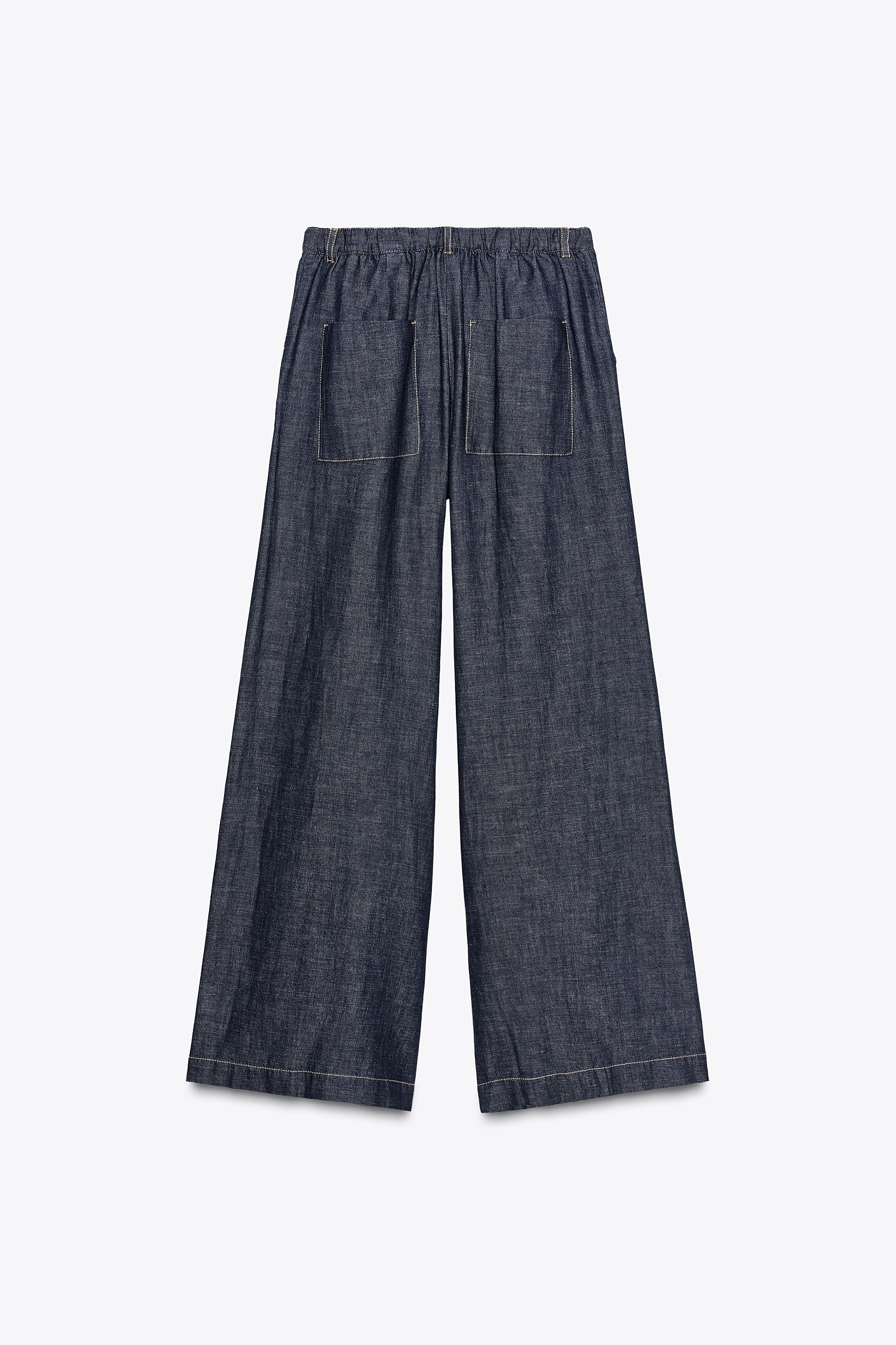PANTALON LARGE AVEC LIN