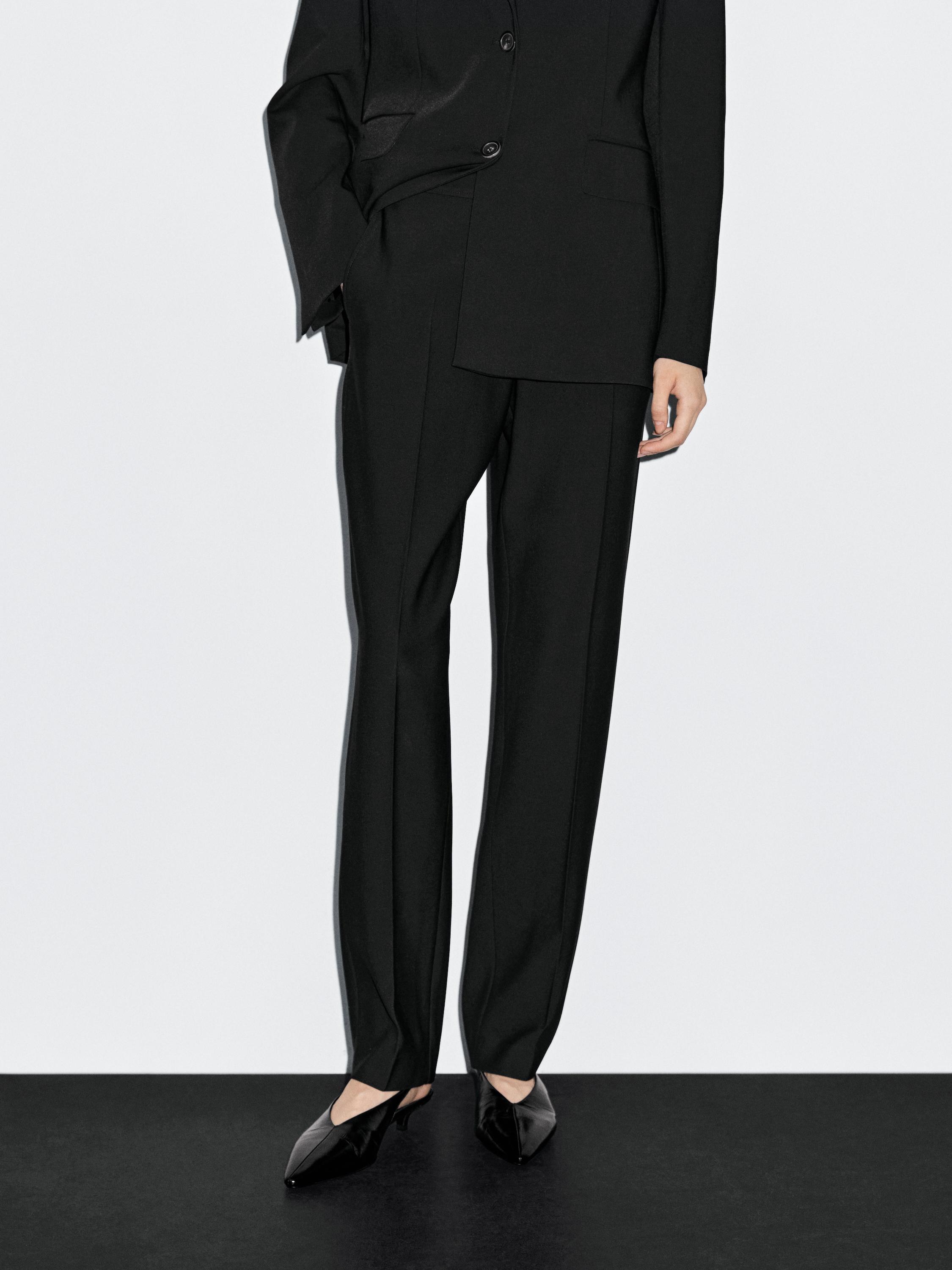 Crepe cigarette fit trousers