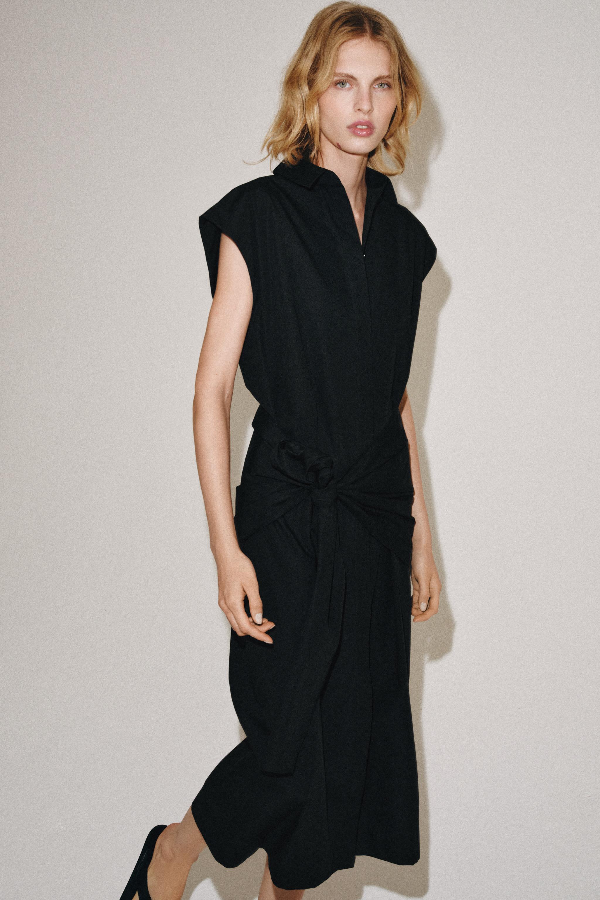 Женские платья Zara ZW COLLECTION SASH SHIRT DRESS — фото 6