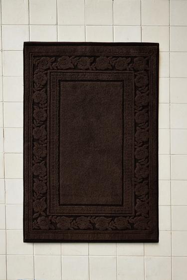 TAPIS DE BAIN JACQUARD VELOUR - Chocolat de Zara - Image 4