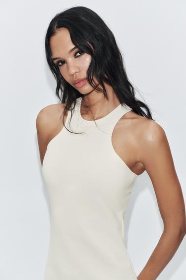 ROBE HALTER STRETCH - Écru de Zara - Image 1