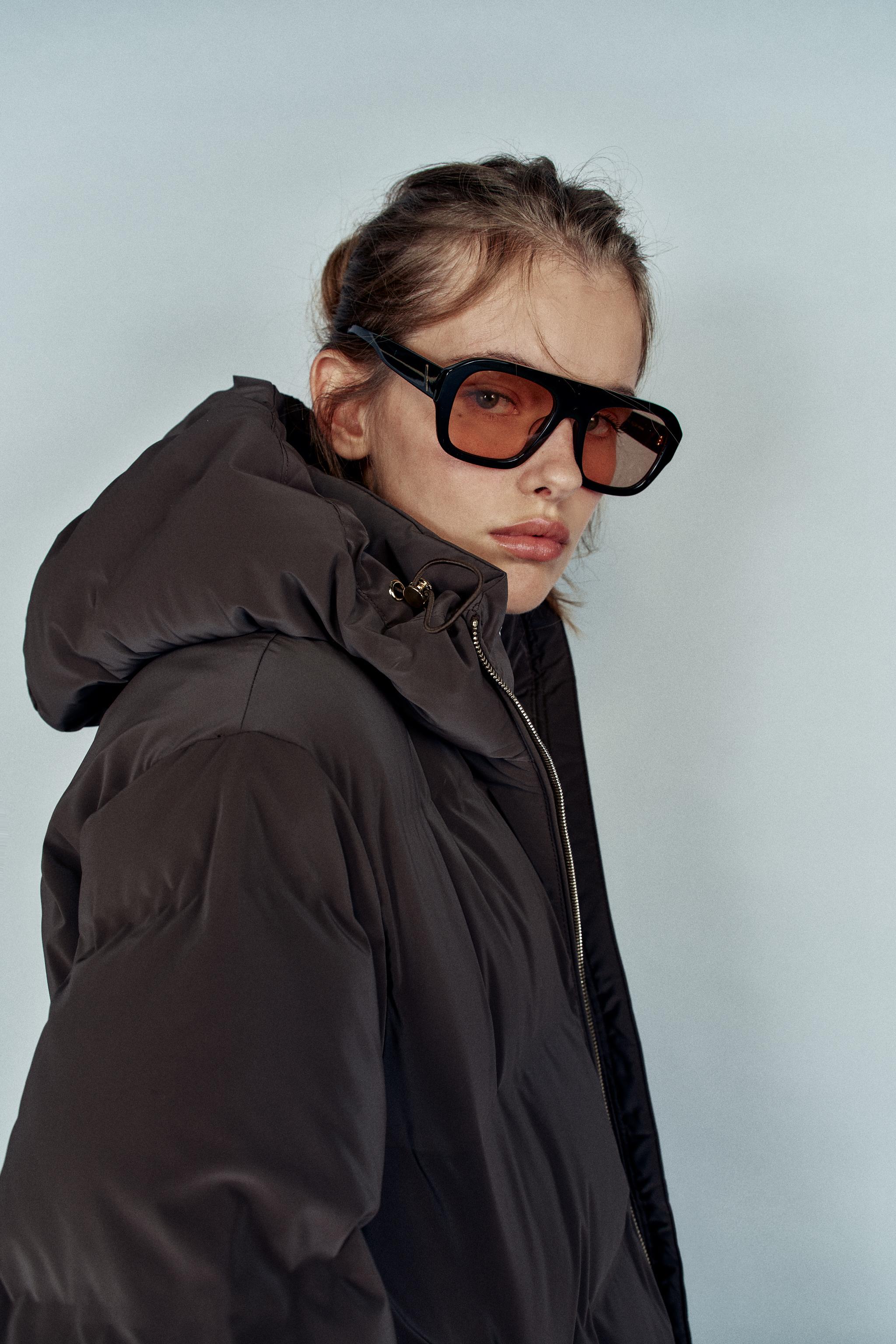 ANORAK EFFET GOMME À CAPUCHE WINDPROOF