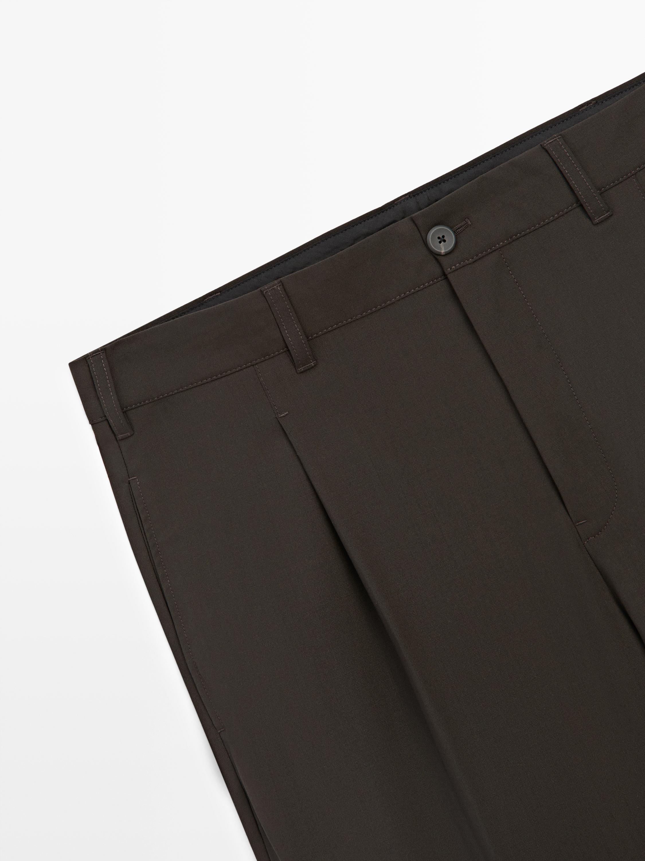 Pantalon relaxed fit mélange laine froide