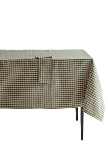 CHECK TABLECLOTH WITH TOPSTITCHING - Green by Zara