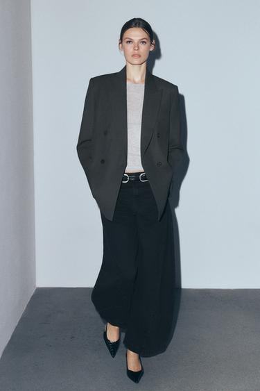 ZW COLLECTION LOW-RISE BALLOON JEANS - Black by Zara