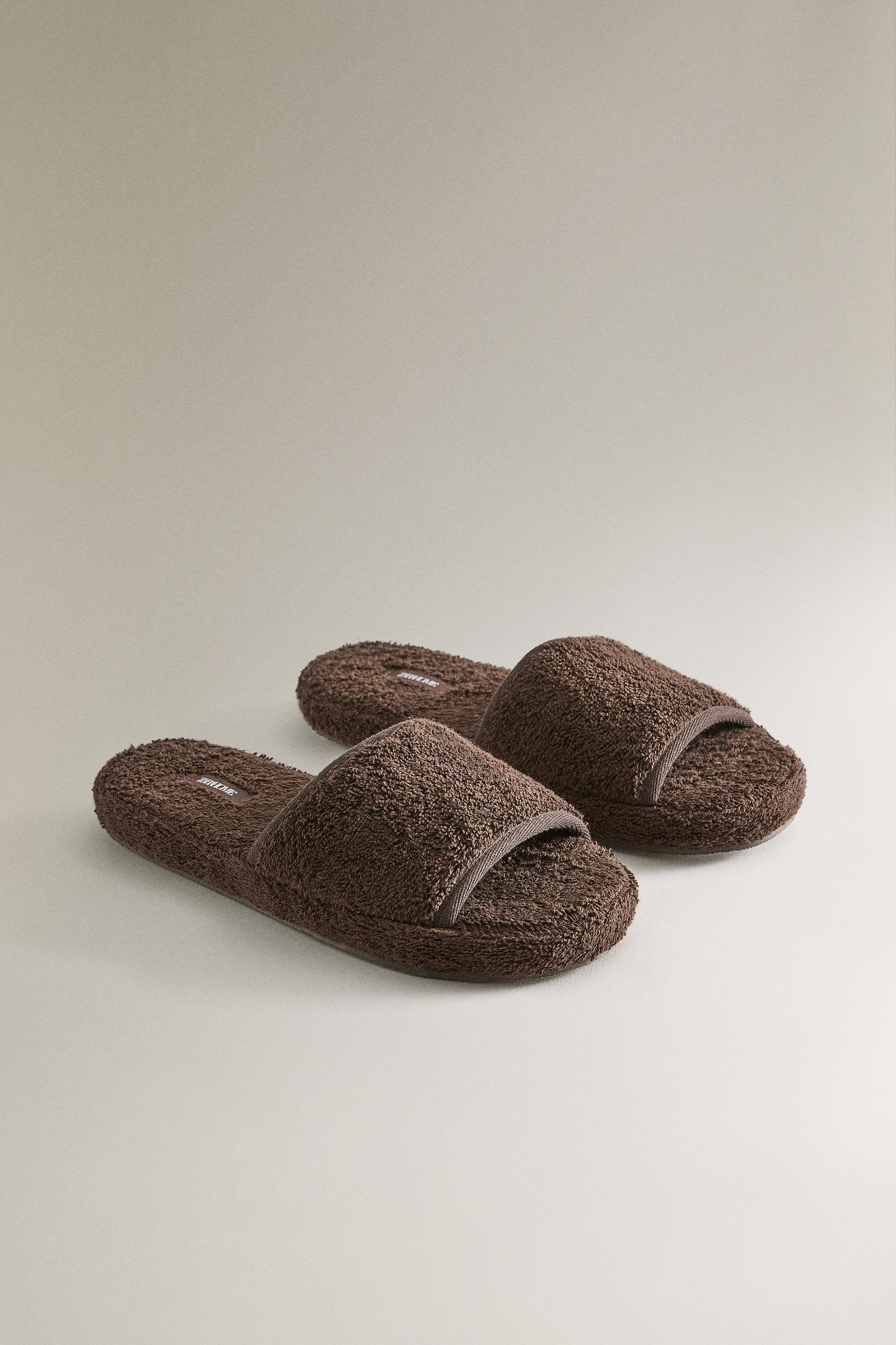 FLATFORM TOWEL SLIPPERS — Brown