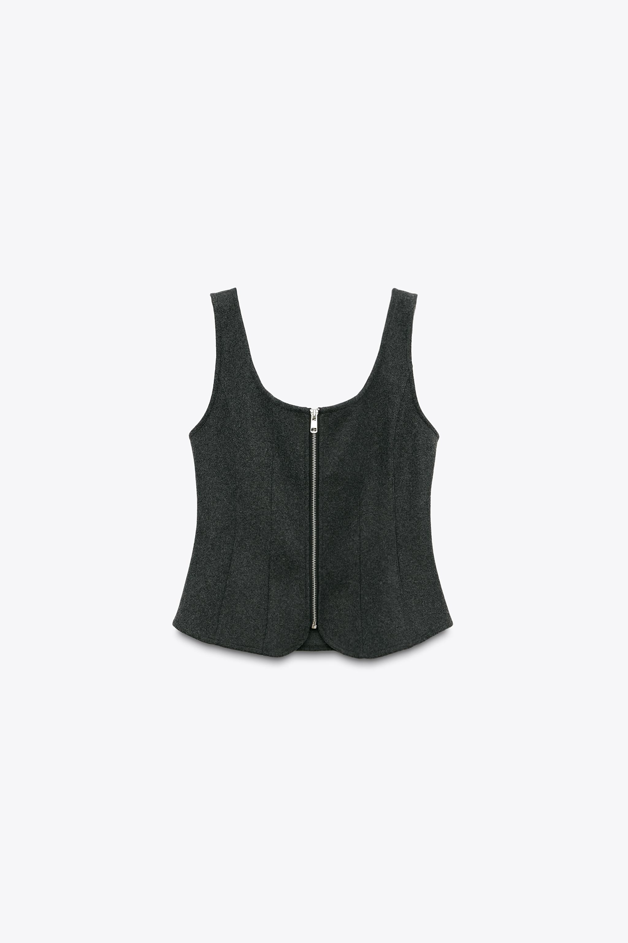 ZIPPER CLOTH TOP - Ecru | ZARA United States ZIPPER CLOTH TOP - Ecru | ZARA United States