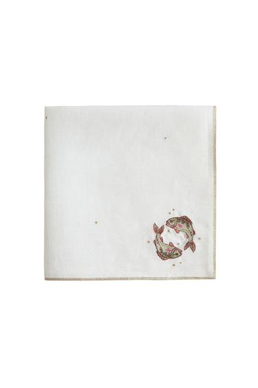 BESTICKTE LEINENSERVIETTE FISCHE | MARISA BERENSON - Cremefarben von Zara