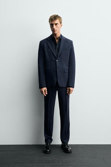 Zara SLIM FIT SUIT PANTS - Bluish