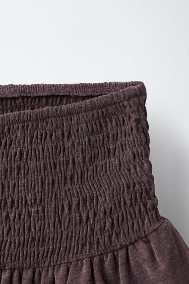 JUPE À VOLANTS ET PAILLETTES - Aubergine de Zara - Image 2