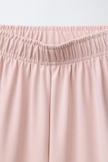PLAIN PLUSH WIDE LEG SWEATSHIRT AND TROUSERS SET - Pink by Zara - Image 6