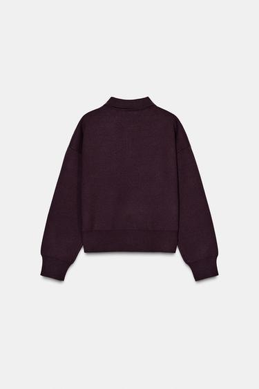 POLO NECK SWEATER WITH POCKET - Burgundy by Zara - Image 5