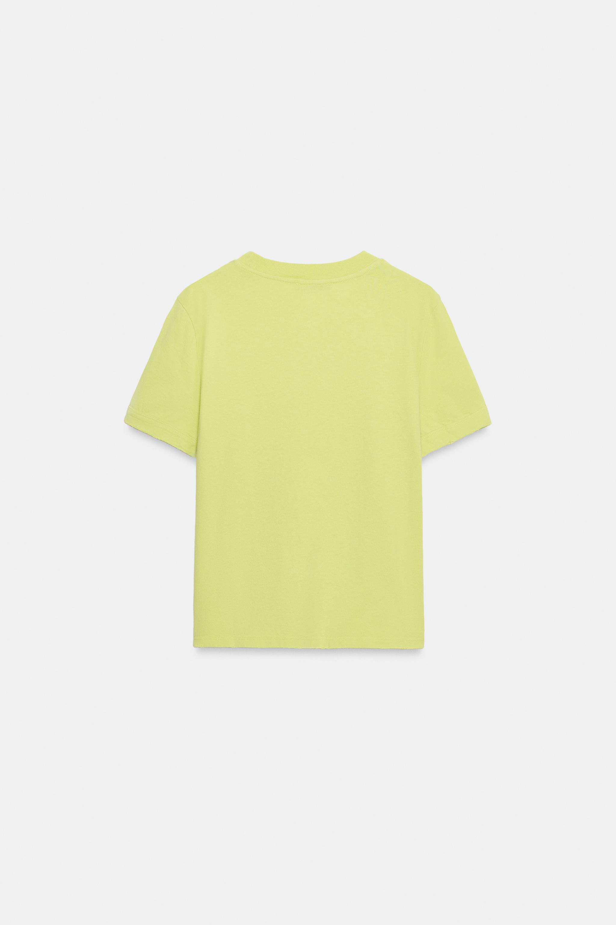 Женские футболки Zara RUSTIC TEXT T-SHIRT — фото 6