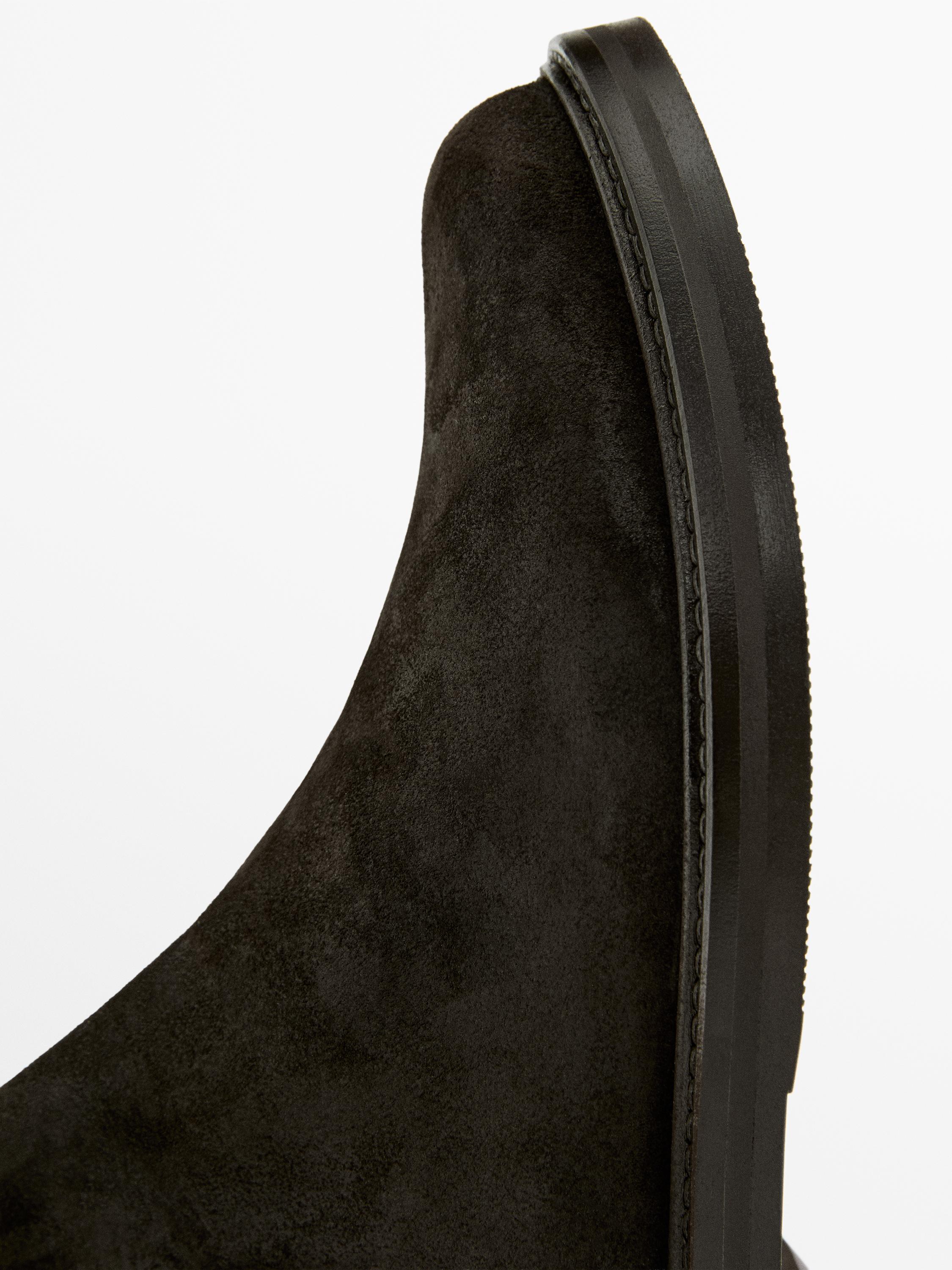 Split leather ankle boots with track sole - LIMITED
