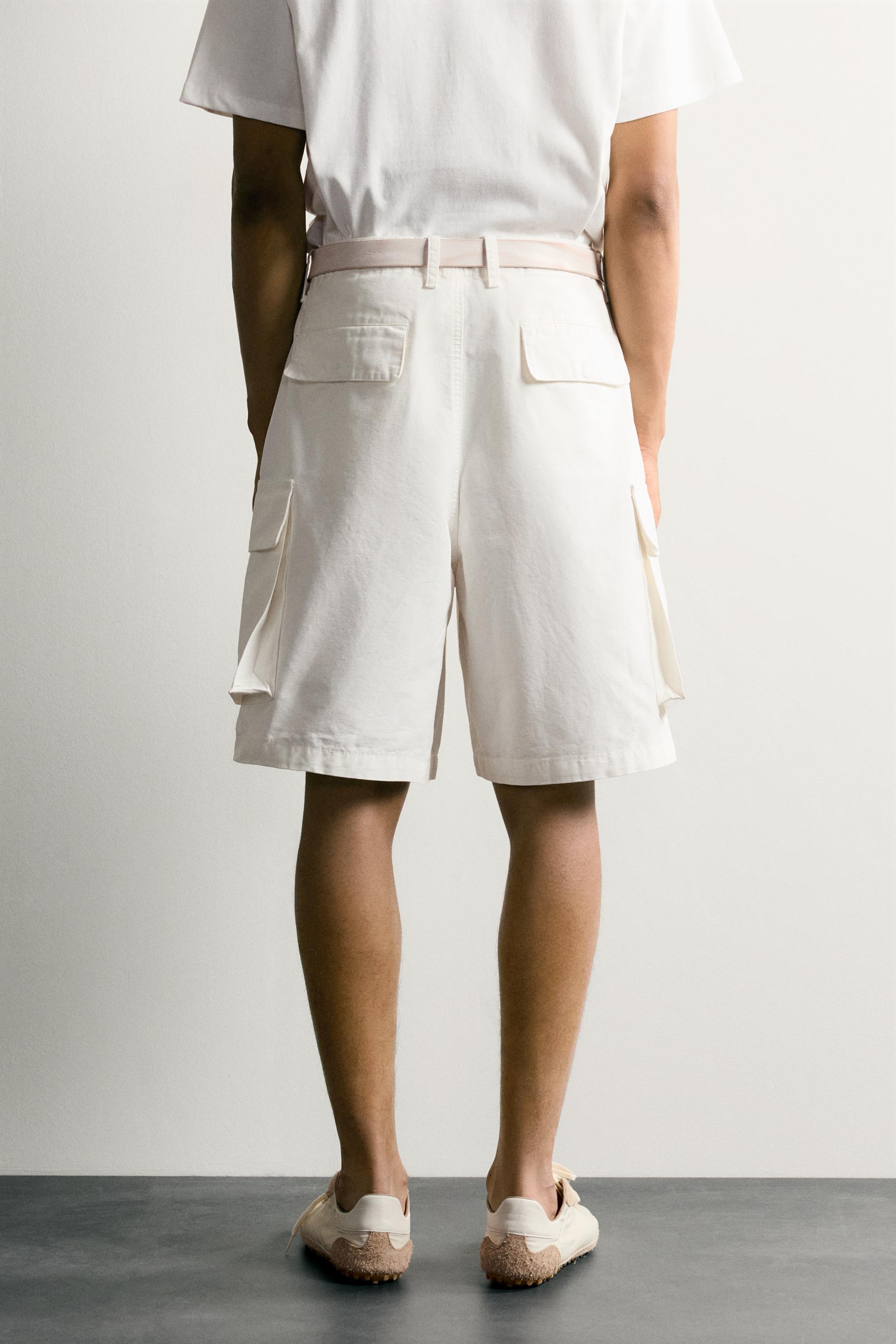 RELAXED FIT CANVAS CARGO SHORTS