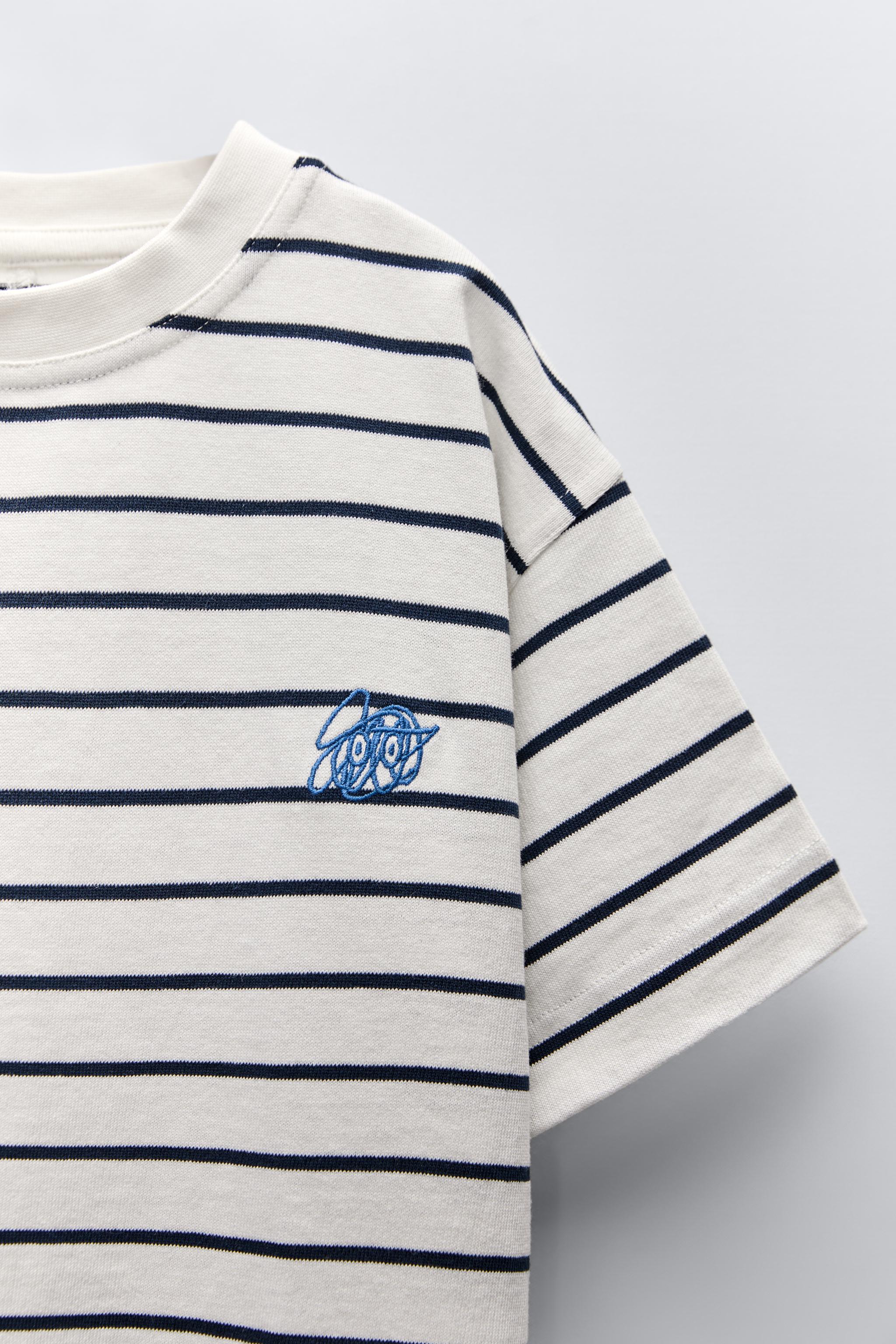 Butcher products BORDER TEE Navy x White トップス