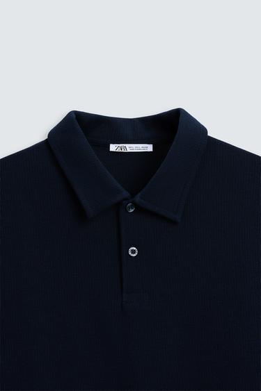 POLO STRUCTURÉ BASIQUE - Bleu marine de Zara - Image 8