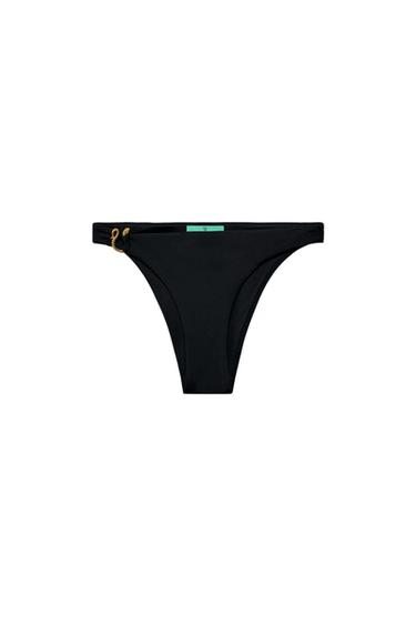Zara MARISA BERENSON X ZARA SNAKE BIKINI BOTTOMS - Black