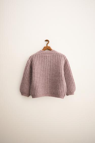 ZARA TIMELESS - CHUNKY KNIT CARDIGAN - Pink / Lilac by Zara - Image 1