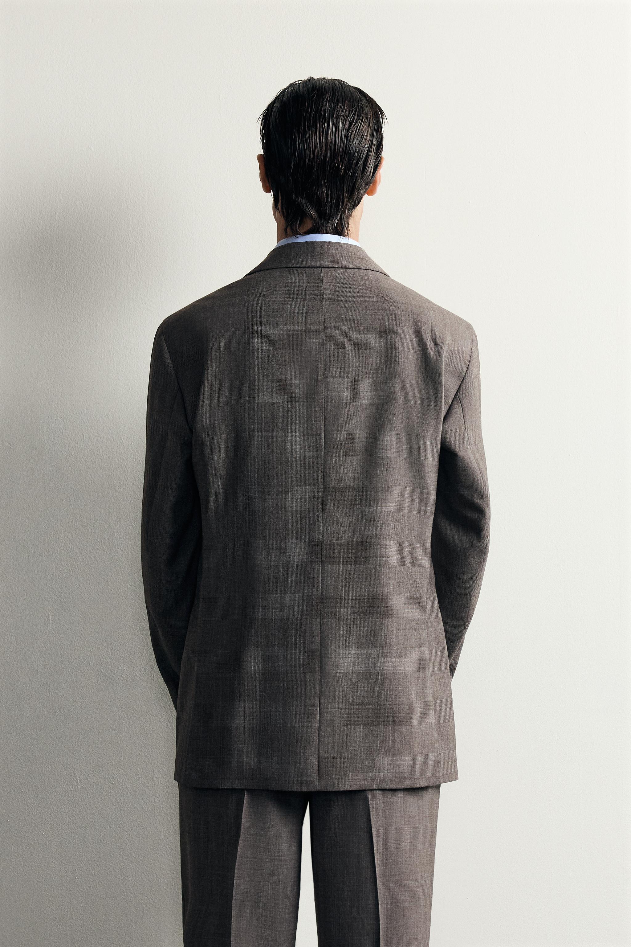 Zara YÜNLÜ KARELİ TAKIM BLAZER görsel 3