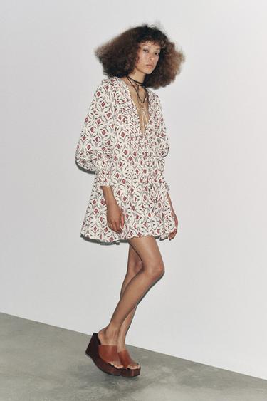 VESTIDO CURTO ESTAMPADO ZW COLLECTION - Multicolor da Zara