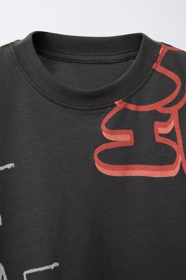 GRAFFITI PRINT T-SHIRT - Anthracite grey by Zara - Image 2