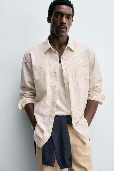 REGULAR FIT STRIPED SHIRT - Light yellow by Zara - Image 6