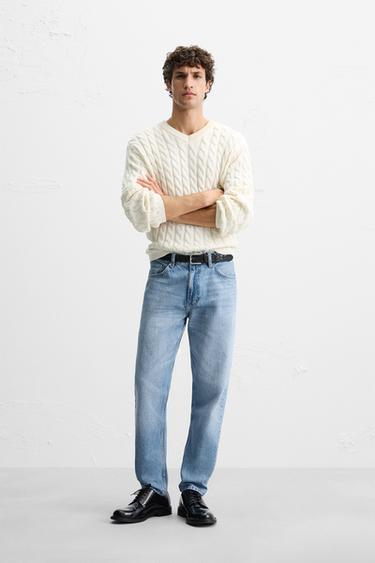 JEANS SLIM FIT TAPERED - Azul de Zara