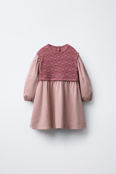 Zara COMBINATION PRINTED DRESS - Pink