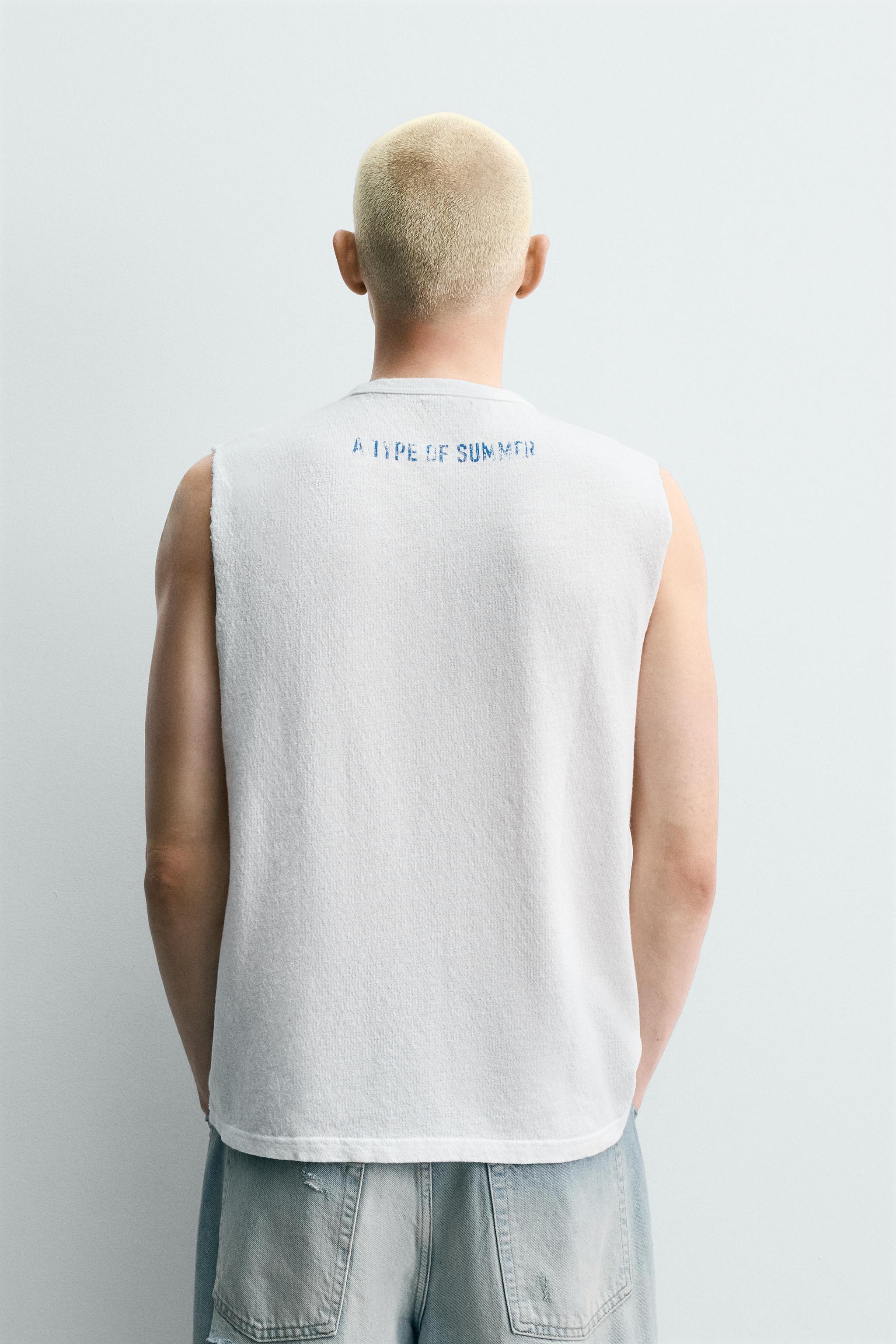 Мужские свитеры Zara WASHED KNIT PRINTED TANK TOP — фото 3