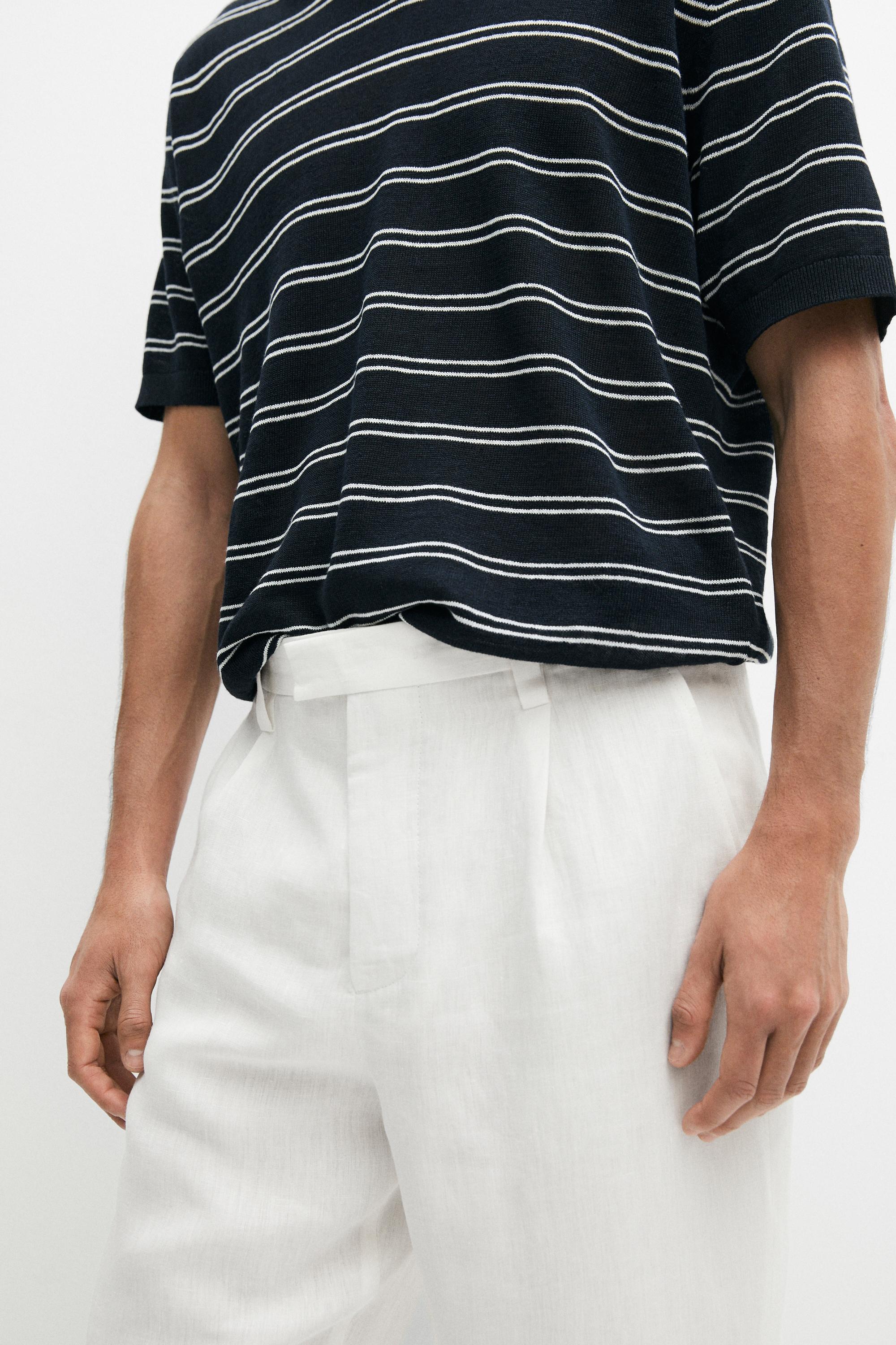 Pantalon détaillé à pinces 100 % lin
