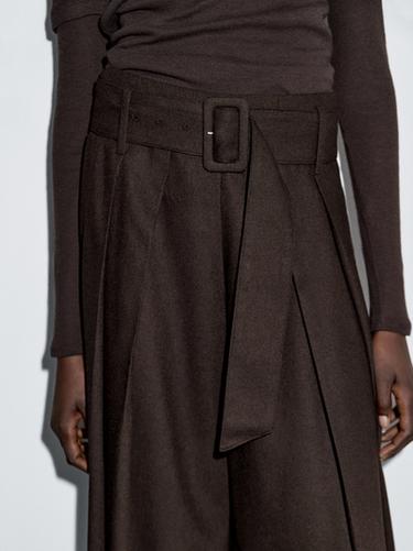 Zara Skort with belt - Dark brown