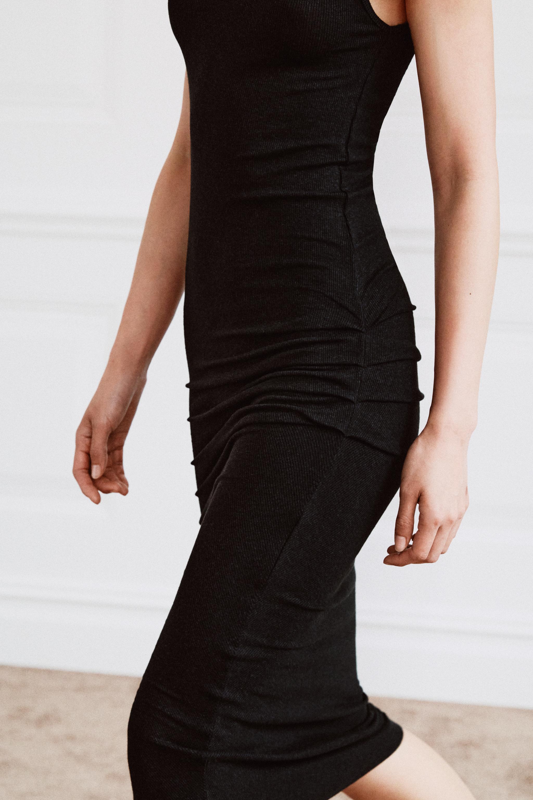 DRAPED MIDI DRESS