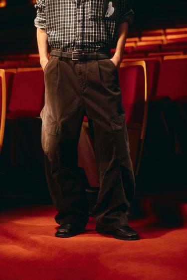 릴렉스핏 카고 팬츠 - Zara 브라운