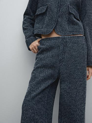 Jeans tiro alto wide leg - Azul medio de Zara