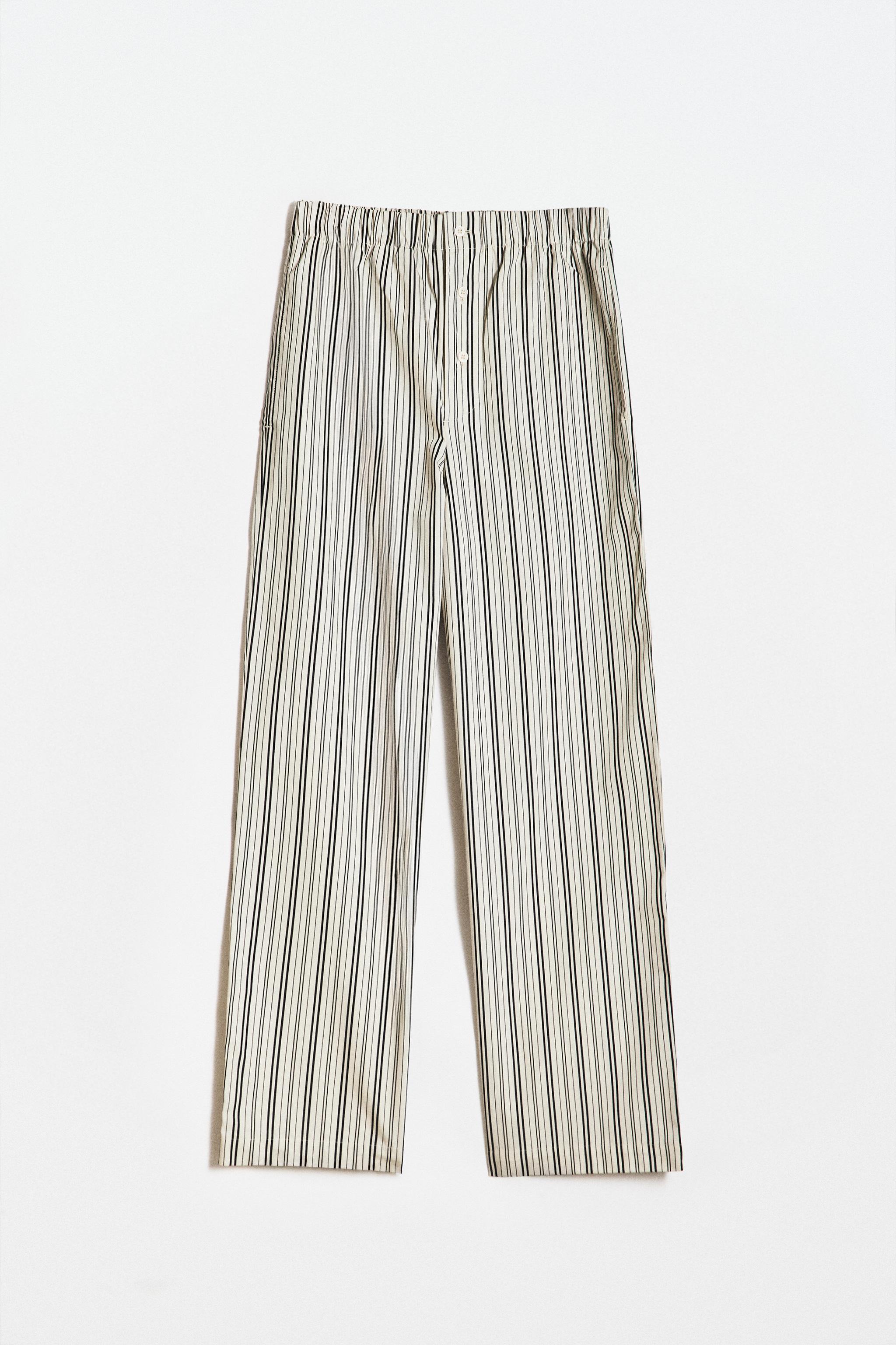 STRIPED COTTON TROUSERS