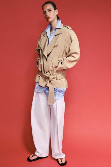 BLOUSON TRENCH AVEC CEINTURE - Camel clair de Zara - Image 6