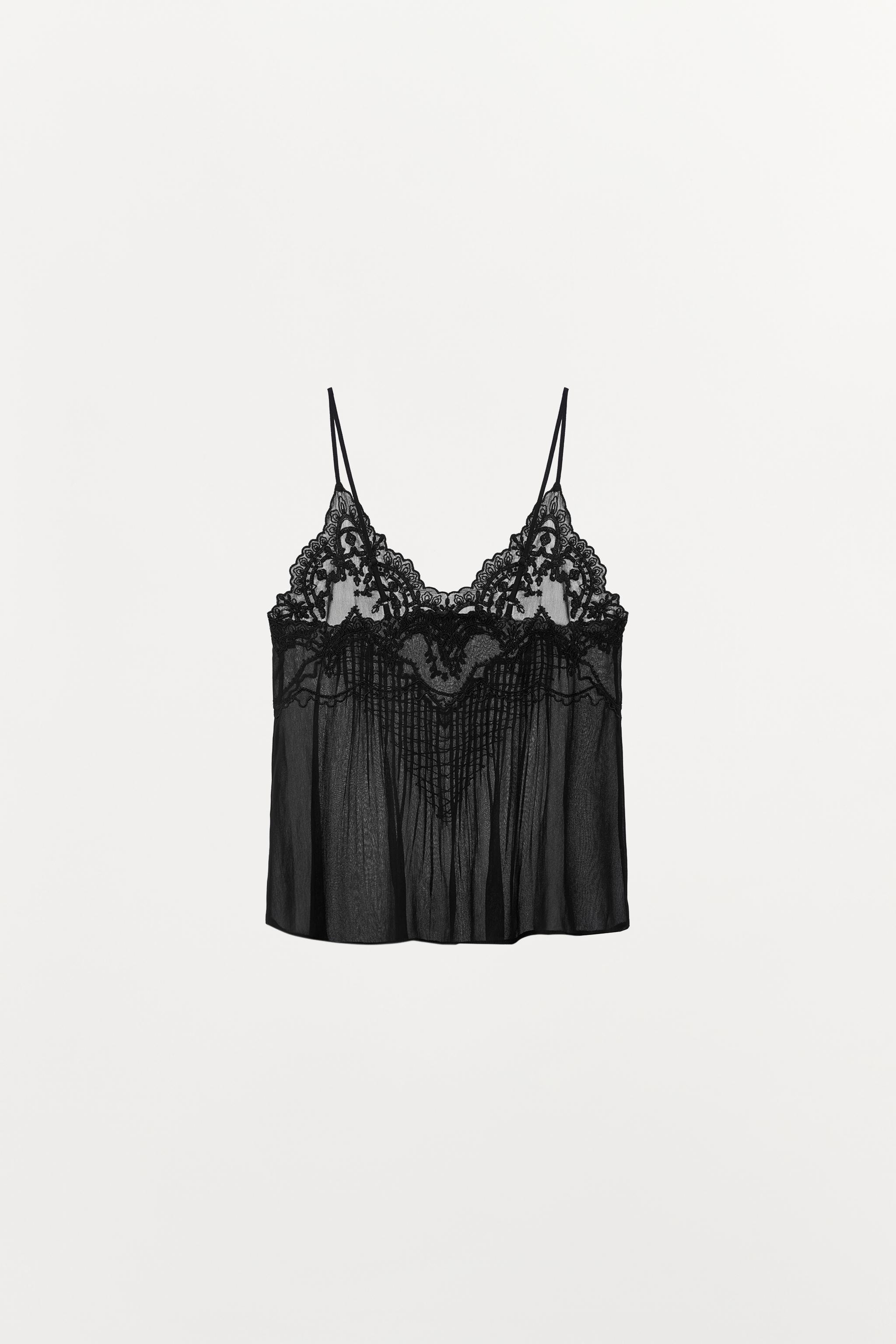 EMBROIDERED BEADED CAMISOLE ZW COLLECTION